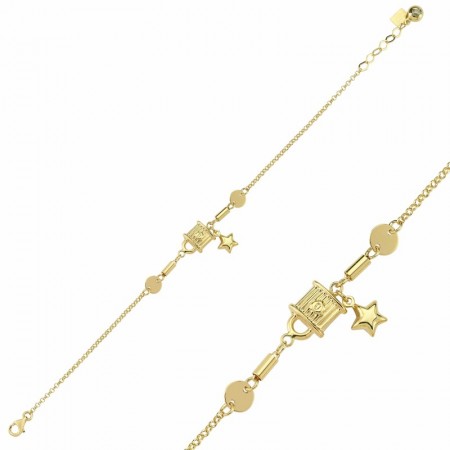 14 Ayar Kilit Figürlü Altın Bileklik