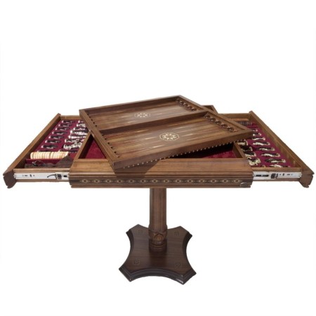 Meta Blue & Red Wooden Backgammon Board