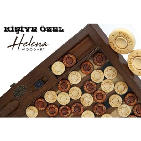 Kişiye Özel Yazılı Şimşir Tavla Pulu (35 mm)