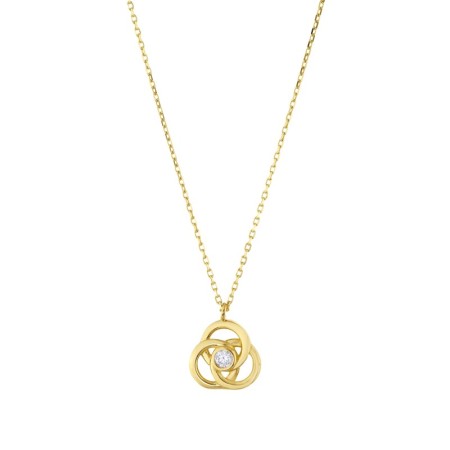 14 Ayar Taşlı Tasarım Sembol Altın Kolye