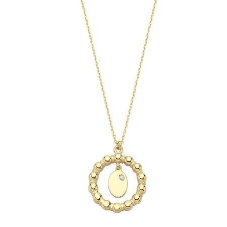 14 Ayar Sallantılı Cerchio Tasarım Altın Kolye