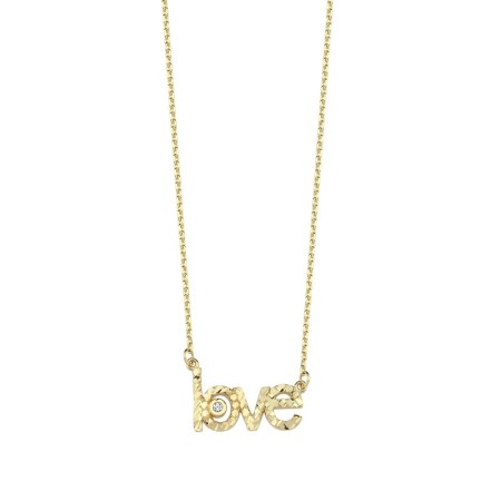 14 Ayar Love Yazılı Tasarım Altın Kolye