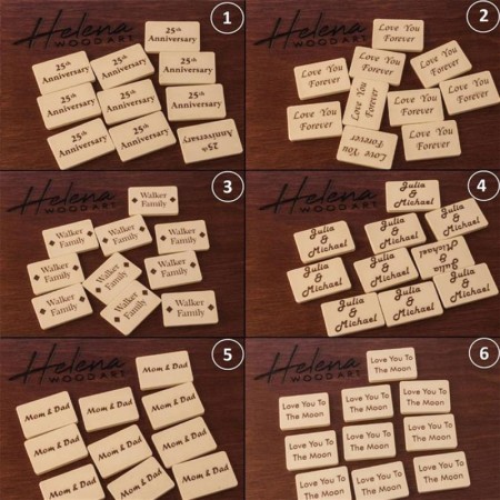 Noir Ahşap Mozaik Okey Takımı / Gül