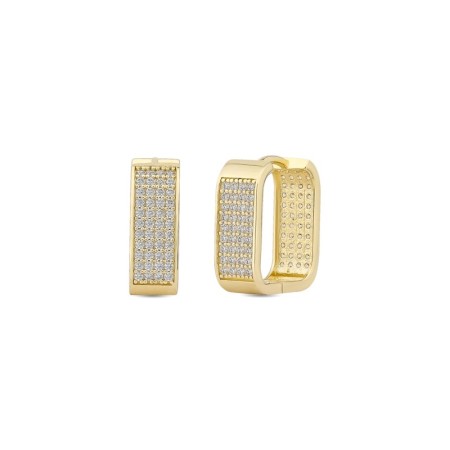 14 Ayar Taşlı Alchemilla Altın Küpe