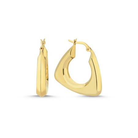 14 Ayar Taşsız Luna Halka Altın Küpe