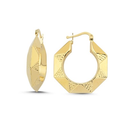 14 Ayar Stella Altın Halka Küpe