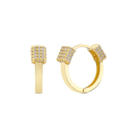 14 Ayar Taşlı Mabel Halka Altın Küpe