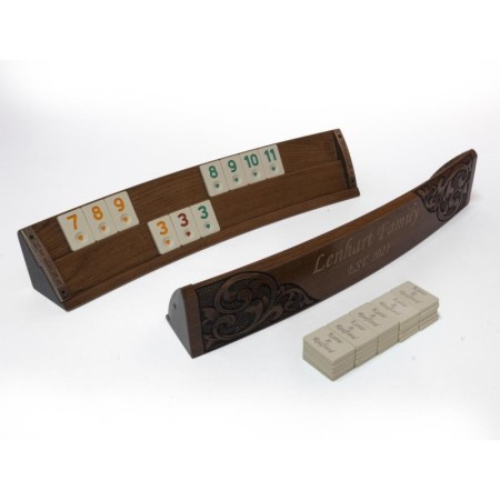 Otantik Motifli Ahşap Oval Okey Takımı