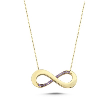 14 Ayar Sonsuzluk Sembollü Altın Kolye