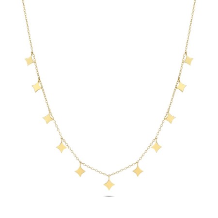 14 Ayar Parla Tasarım Altın Kolye