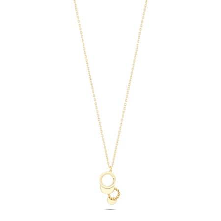 14 Ayar Kelepçe Tasarım Altın Kolye