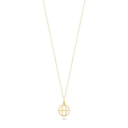 14 Ayar Küre Tasarım Altın Kolye