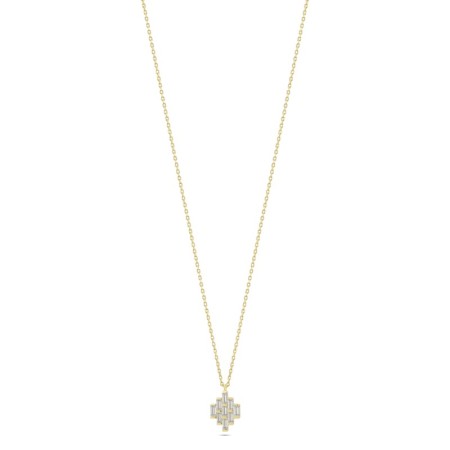 14 Ayar Taşlı Zarif Tasarım Altın Kolye