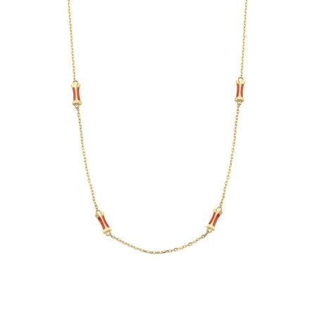 14 Ayar Kırmızı Figürlü Tasarım Zincir Altın Kolye