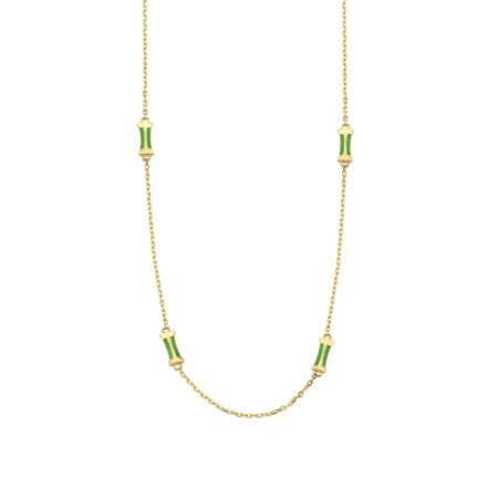 14 Ayar Yeşil Figürlü Tasarım Zincir Altın Kolye