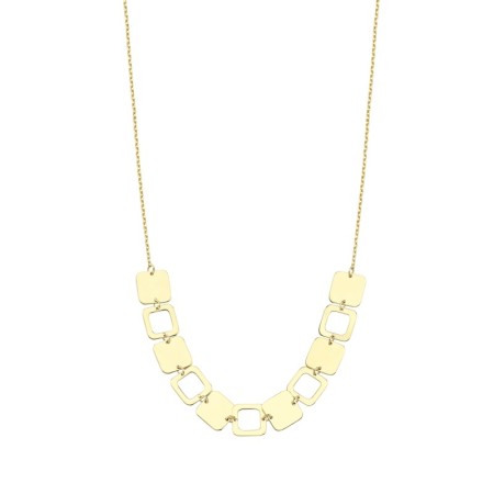 14 Ayar Kare Tasarım Altın Kolye