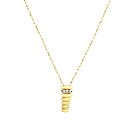 14 Ayar Taşlı Tasarım Ribat Altın Kolye