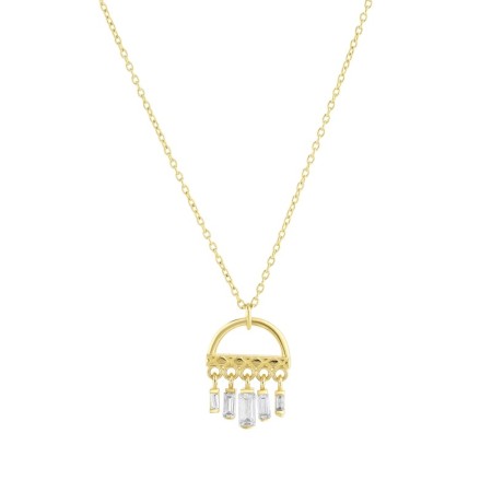 14 Ayar Baget Taşlı Tasarım Altın Kolye