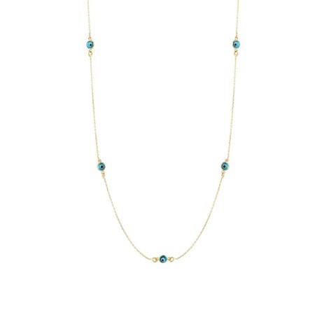 14 Ayar Nazar Boncuğu Zincir Altın Kolye