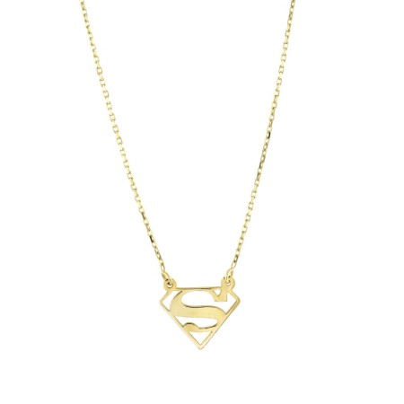 14 Ayar Superman Tasarım Altın Kolye