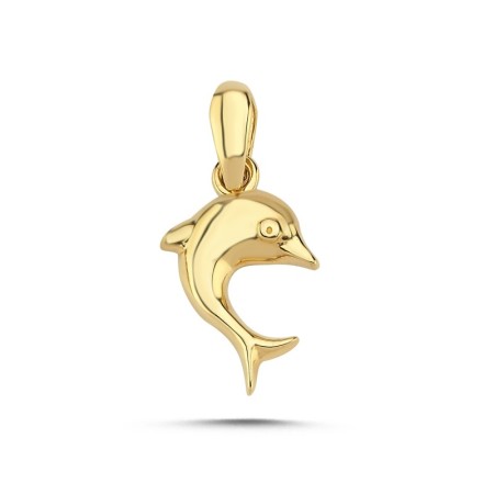 14 Ayar Yunus Figürlü Sarı Altın Kolye Ucu