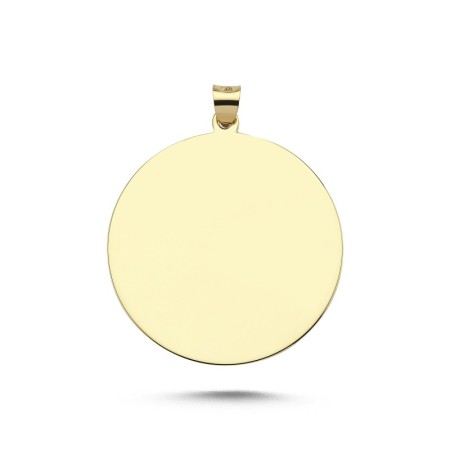 14 Ayar Altın Taşsız Daire Plaka Künye 