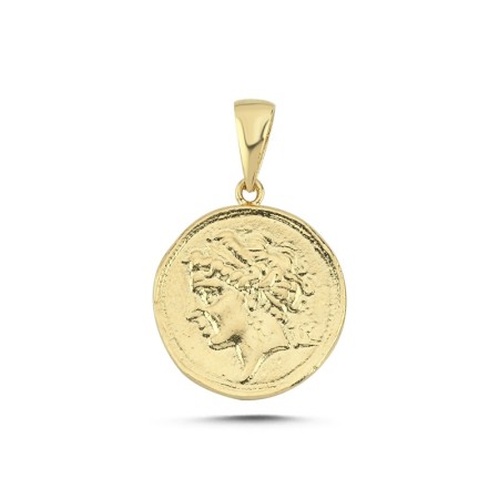 14 Ayar Antik Roma Figürlü Altın Kolye Ucu 