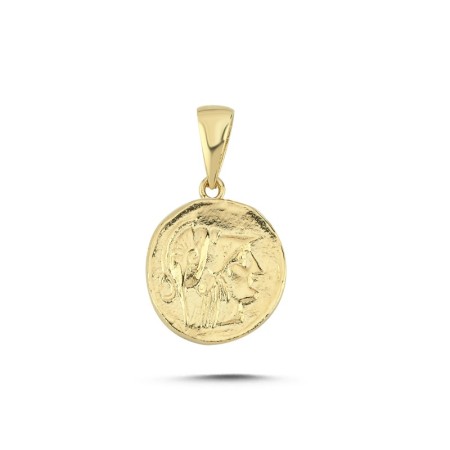 14 Ayar Antik Roma Figürlü Altın Kolye Ucu 