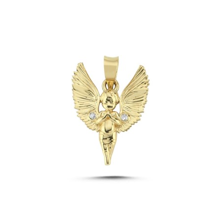 14 Ayar Taşlı Angel Altın Kolye Ucu 