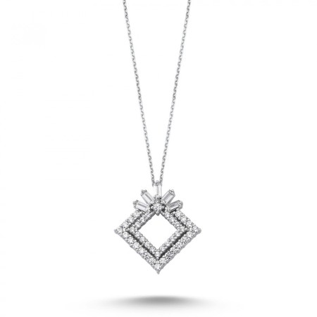 14 Ayar Baget Taşlı Altın Kolye