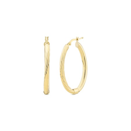 14 Ayar Taşsız Detaylı Tasarım Halka Altın Küpe