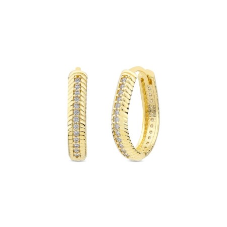 14 Ayar Taşlı Bloom Halka Altın Küpe