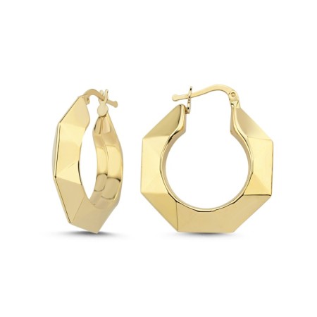 14 Ayar Ottavia Altın Halka Küpe