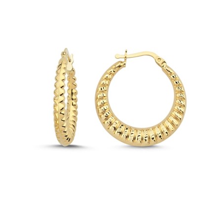 14 Ayar Mia Altın Halka Küpe