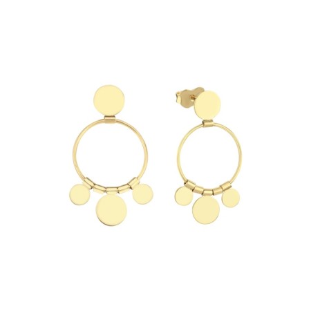 14 Ayar Pullu Tasarım Halka Altın Küpe