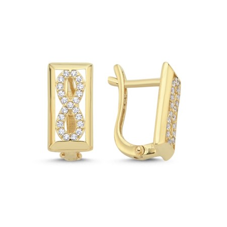 14 Ayar Eternity Altın Küpe