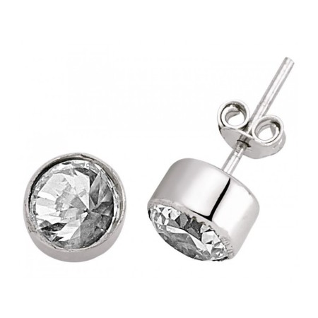 14 Ayar Tektaş Beyaz Altın Küpe