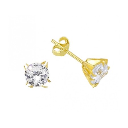 14 Ayar Tektaş Altın Küpe