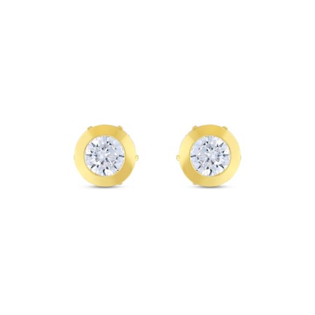 14 Ayar Tektaş Sarı Altın Küpe