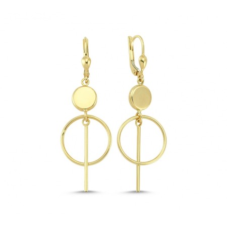 14 Ayar Sallantılı Halka Küpe