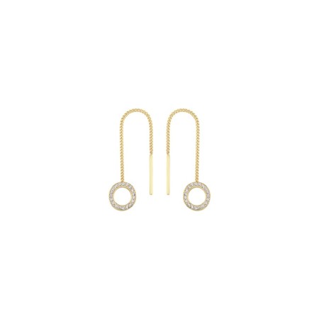 14 Ayar Zincirli Halka Altın Küpe