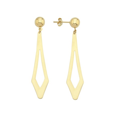 14 Ayar Sallantılı Sade Tasarım Altın Küpe