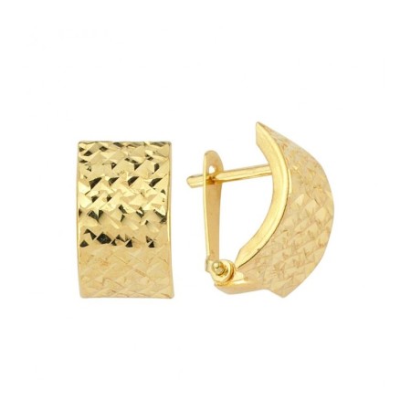 14 Ayar Işıltılı Tasarım Altın Küpe