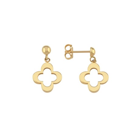 14 Ayar Sallantılı Çiçek Tasarım Altın Küpe