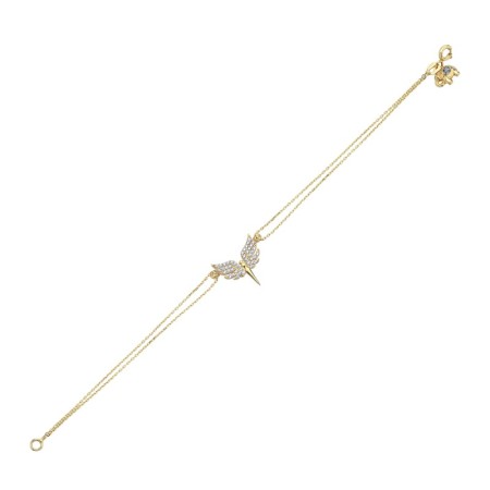 14 Ayar Mon Ange Melek Figürlü Tasarım Altın Bileklik