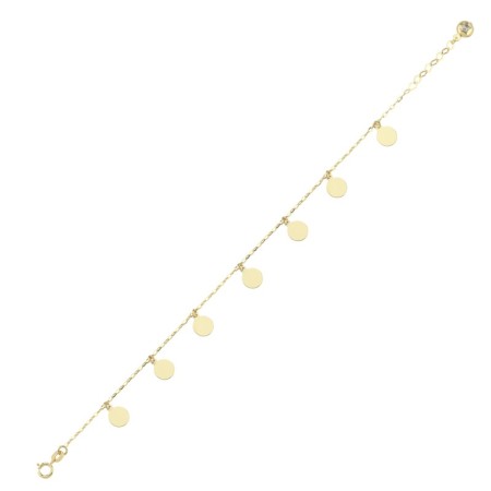 14 Ayar Pullu Altın Bileklik