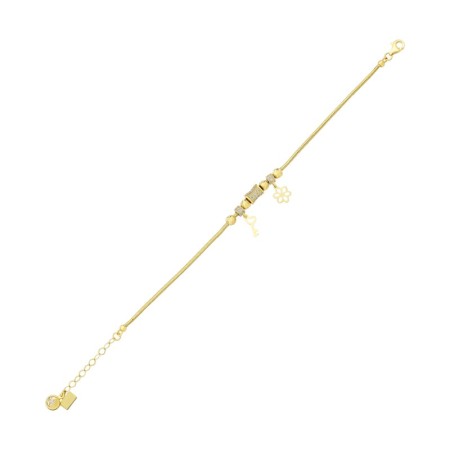 14 Ayar Sallantılı Taşlı Dorikalı Altın Bileklik