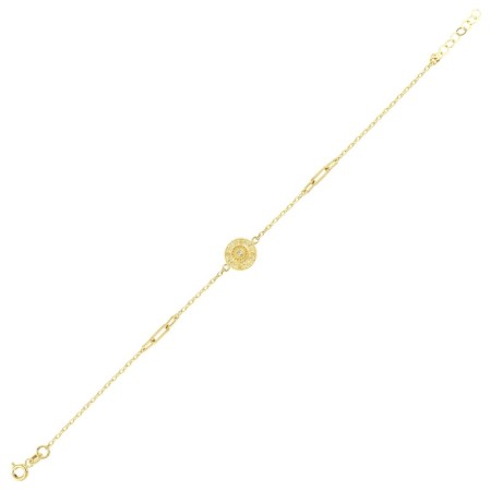 14 Ayar Şans Tılsımı Tasarım Altın Bileklik