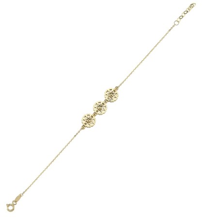 14 Ayar Çiçekli Tasarım Altın Bileklik