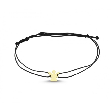 14 Ayar Melek Figürlü İpli Altın Bileklik